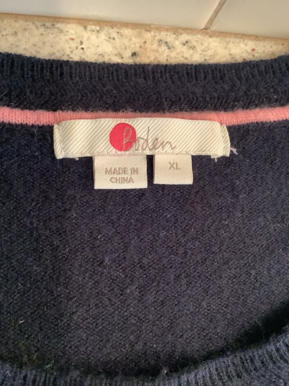 Boden Cashmere Women's Navy Striped Crewneck Sweater - Size XL - Picture 6 of 10